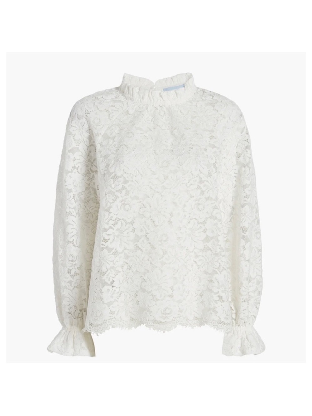 Hill House The Millie Lace Top Mock Neck Long Sleeve Blouse
